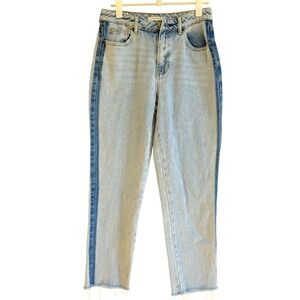 PacSun Women's Jeans Size 1/2–26 Light Wash Cropped Raw Hem Side Stripe